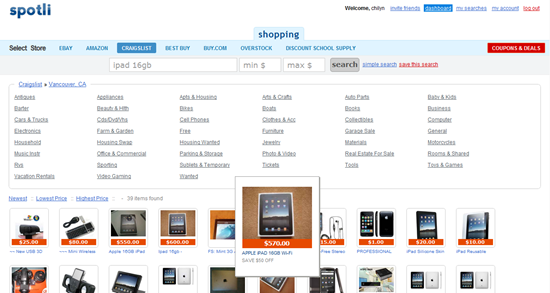 Spotli Visual Craigslist Search | 40Tech Spotli Visual Craigslist Search | 40Tech